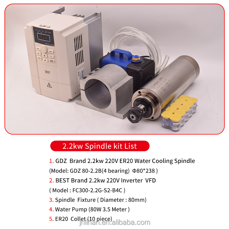 GDZ 2,2KW 220V Wassergekühlter – 2.2Kw Water Cooled Spindle Kit Vfd Bewertung und Preis